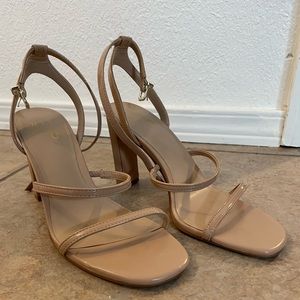 Nude strappy sandal heels